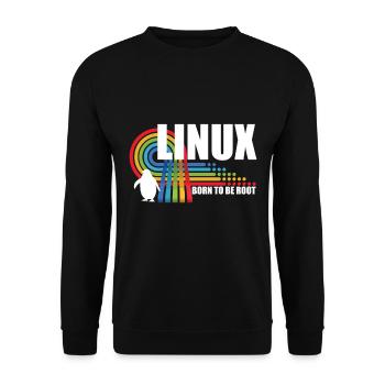 Né pour être Root Penguin Linux Nerd Coding Geek - Sweat-shirt Unisexe - noir - Devant - Alina (178cm) & Michal (187cm)