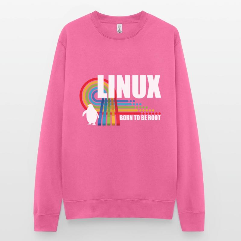 Né pour être Root Penguin Linux Nerd Coding Geek Sweat-shirt Unisexe