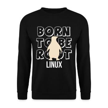 Né pour être administrateur Linux root pour Nerd et Geeks - Sweat-shirt Unisexe - noir - Devant - Alina (178cm) & Michal (187cm)