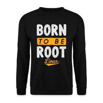 Linux né pour être Root Penguin Nerd Geek - Sweat-shirt Unisexe - noir - Devant - Alina (178cm) & Michal (187cm)