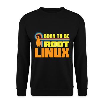Linux Born To Be Root Nerd zum Coding Geek - Sweat-shirt Unisexe - noir - Devant - Alina (178cm) & Michal (187cm)
