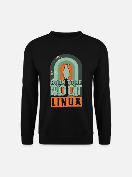 Born To Be Root Retro Linux Nerd Coding Geek - Unisex Pullover - Schwarz