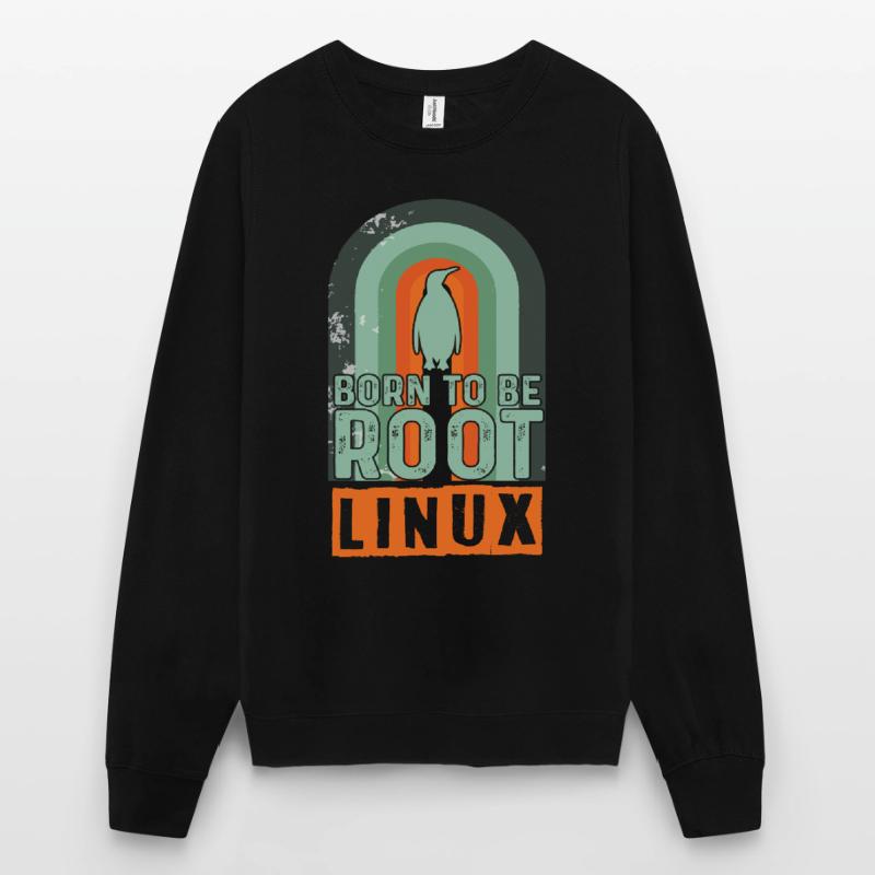 Born To Be Root Retro Linux Nerd Coding Geek Unisex Sweatshirt