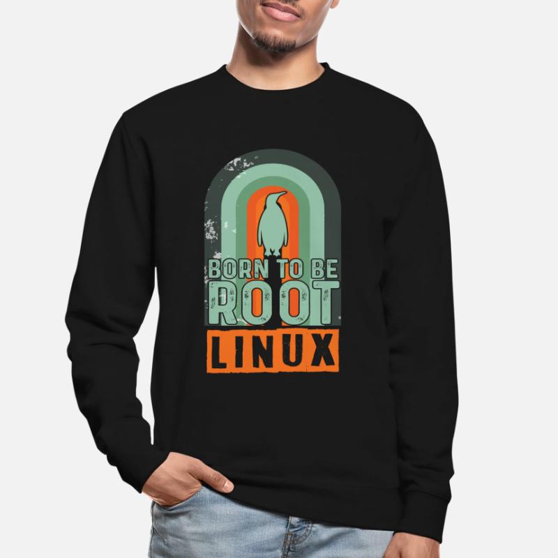 Né pour être Root Retro Linux Nerd Coding Geek Sweat-shirt Unisexe