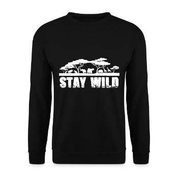 Africa Safari is wild lion giraffe elephant - Unisex Sweatshirt - black - Front - Alina (178cm) & Michal (187cm)