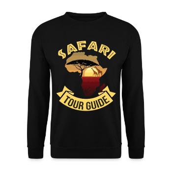 Safari Tour Africa Giraffe - Unisex Sweatshirt - black - Front - Alina (178cm) & Michal (187cm)