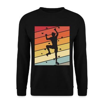 Mur d’escalade Rétro Bloc Escalade Montagnes - Sweat-shirt Unisexe - noir - Devant - Alina (178cm) & Michal (187cm)
