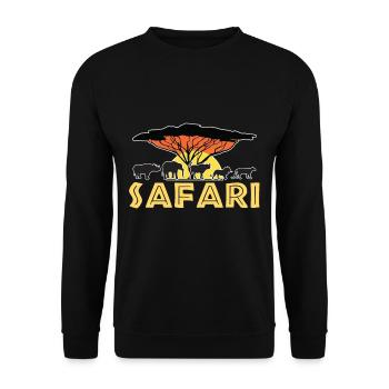 Safari in Africa Elephant Rhino Lion - Unisex Sweatshirt - black - Front - Alina (178cm) & Michal (187cm)