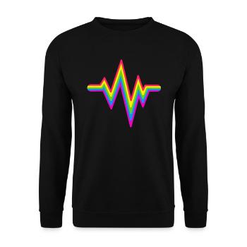 Gay Heartbeat LE DRAPEAU LGBT colore le médecin de la fierté LGBTQ - Sweat-shirt Unisexe - noir - Devant - Alina (178cm) & Michal (187cm)