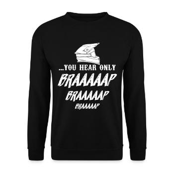 Braap Motocross Moto Tout-Terrain - Sweat-shirt Unisexe - noir - Devant - Alina (178cm) & Michal (187cm)