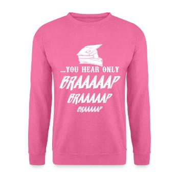 Braap Motocross Moto Tout-Terrain - Sweat-shirt Unisexe - rose - Devant