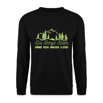 Mountains Hiking Alps Peaks - Unisex Sweatshirt - black - Front - Alina (178cm) & Michal (187cm)
