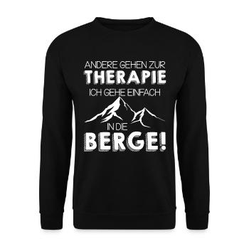 Alpine Therapy Hiking Mountain Outdoor Nature - Unisex Sweatshirt - black - Front - Alina (178cm) & Michal (187cm)