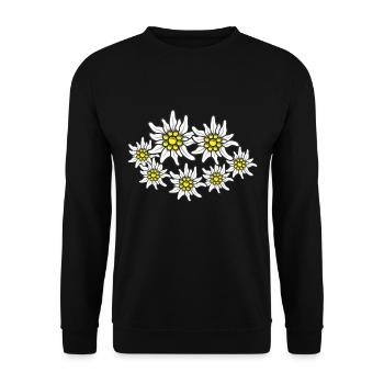 Edelweiss Alps Mountains Alps-Edelweiss Hiking - Unisex Sweatshirt - black - Front - Alina (178cm) & Michal (187cm)