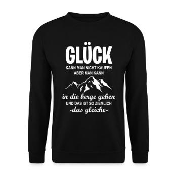 Mountain Happiness Hiking Outdoor Nature Alps - Unisex Sweatshirt - black - Front - Alina (178cm) & Michal (187cm)