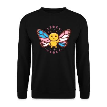 Transgender Monarch Butterfly Trans Subtle Pride - Unisex Sweatshirt - black - Front - Alina (178cm) & Michal (187cm)