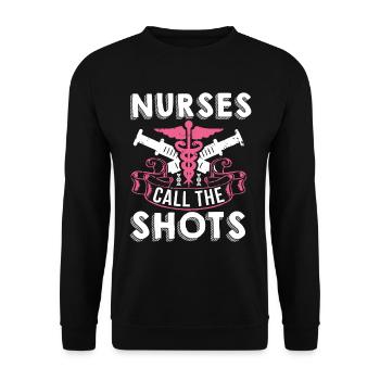 Infirmière aux seringues - Sweat-shirt Unisexe - noir - Devant - Alina (178cm) & Michal (187cm)