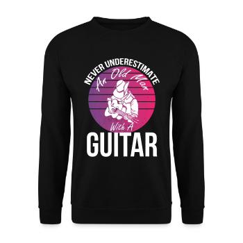 Guitare avec vieil homme Guitariste Musicien Rock - Sweat-shirt Unisexe - noir - Devant - Alina (178cm) & Michal (187cm)