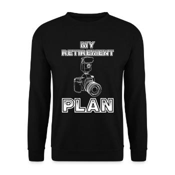Régime de retraite Pension de photographe ne travaille pas - Sweat-shirt Unisexe - noir - Devant - Alina (178cm) & Michal (187cm)