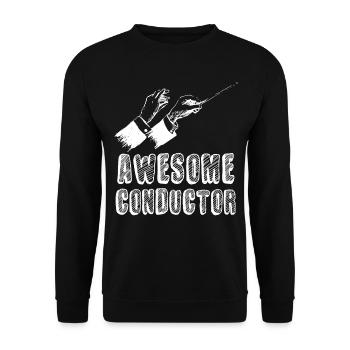 Awesome conductor conductor's staff conducting - Unisex Sweatshirt - black - Front - Alina (178cm) & Michal (187cm)