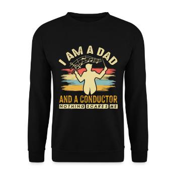 Chef d’orchestre Papa Orchestre de concert Musiciens - Sweat-shirt Unisexe - noir - Devant - Alina (178cm) & Michal (187cm)