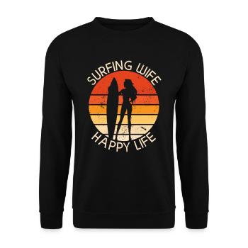 Surf femme Happy Life Wellenreiten Surfen Surfer - Sweat-shirt Unisexe - noir - Devant - Alina (178cm) & Michal (187cm)