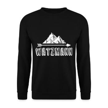 Watzmann Summit Bavaria Randonnée Montagnes en plein air - Sweat-shirt Unisexe - noir - Devant - Alina (178cm) & Michal (187cm)