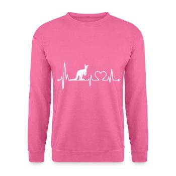 Känguru Herzschlag Australien Retro Fauna - Unisex Pullover - Pink - Vorne