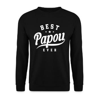 Mens Best Papou Ever Funny - Unisex Sweatshirt - black - Front - Alina (178cm) & Michal (187cm)