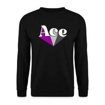 Retro Ace Pride Asexual Rainbow Ally LGBT - Unisex Sweatshirt - black - Front - Alina (178cm) & Michal (187cm)