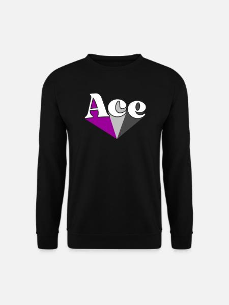Retro Ace Pride Asexueller Regenbogen Verbündeter LGBT - Unisex Pullover - Schwarz