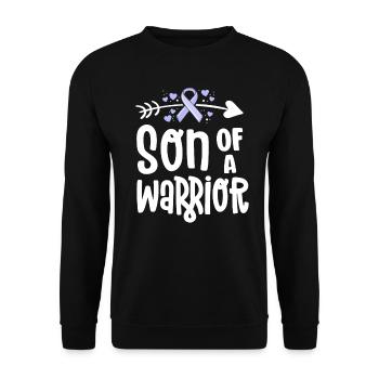 Sohn eines Kriegers - Unisex Pullover - Schwarz - Vorne - Alina (178cm) & Michal (187cm)