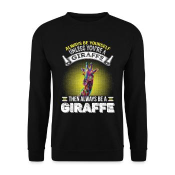 Girafe Soyez vous-même Safari Afrique Jungle - Sweat-shirt Unisexe - noir - Devant - Alina (178cm) & Michal (187cm)