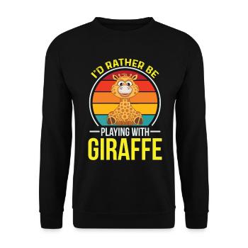 Bébé Girafe Afrique Safari Savannah Jungle - Sweat-shirt Unisexe - noir - Devant - Alina (178cm) & Michal (187cm)