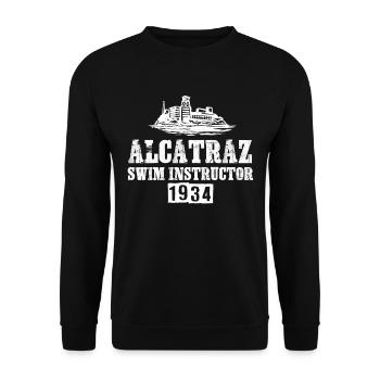 Alcatraz Schwimm Inspektor Bucht von San Francisco - Unisex Pullover - Schwarz - Vorne - Alina (178cm) & Michal (187cm)