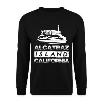 Alcatraz Insel Kalifornien in San Francisco - Unisex Pullover - Schwarz - Vorne - Alina (178cm) & Michal (187cm)