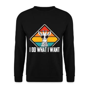 Girafe Ce que je vais Safari Afrique Jungle - Sweat-shirt Unisexe - noir - Devant - Alina (178cm) & Michal (187cm)