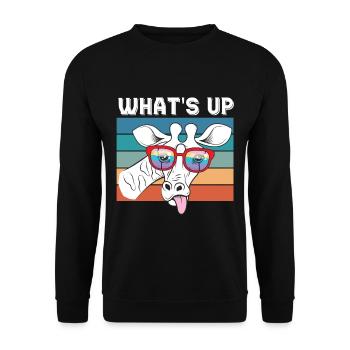 Girafe Quoi de neuf Safari Africa Jungle - Sweat-shirt Unisexe - noir - Devant - Alina (178cm) & Michal (187cm)