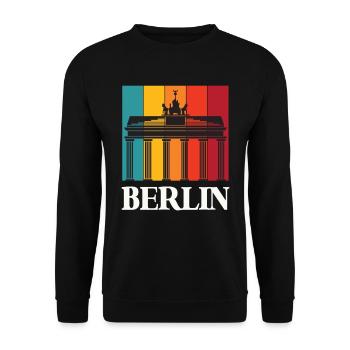Berlin Retro Brandenburg Gate Allemagne - Sweat-shirt Unisexe - noir - Devant - Alina (178cm) & Michal (187cm)