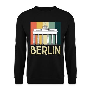 Berlin Vintage Porte de Brandebourg Allemagne - Sweat-shirt Unisexe - noir - Devant - Alina (178cm) & Michal (187cm)