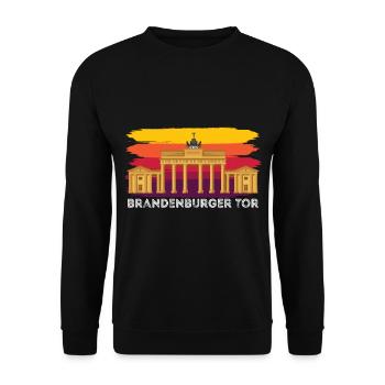 Brandenburg Gate in Berlin Germany - Unisex Sweatshirt - black - Front - Alina (178cm) & Michal (187cm)