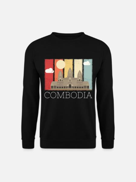 Kambodscha Tempel Retro Angkor Wat - Unisex Pullover - Schwarz