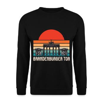 Porte de Brandebourg Lever de soleil Berlin Allemagne - Sweat-shirt Unisexe - noir - Devant - Alina (178cm) & Michal (187cm)