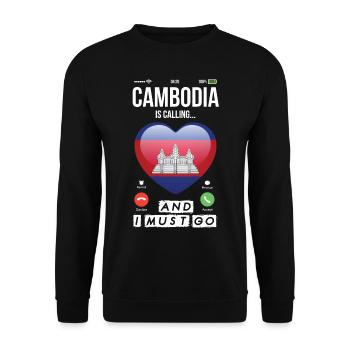 Kambodscha ruft Urlaub Asien Angkor Wat Tempel - Unisex Pullover - Schwarz - Vorne - Alina (178cm) & Michal (187cm)