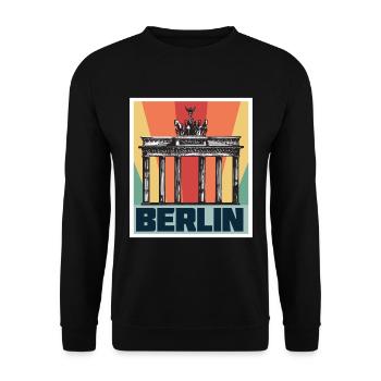 Berlin Antique Porte de Brandebourg Allemagne - Sweat-shirt Unisexe - noir - Devant - Alina (178cm) & Michal (187cm)