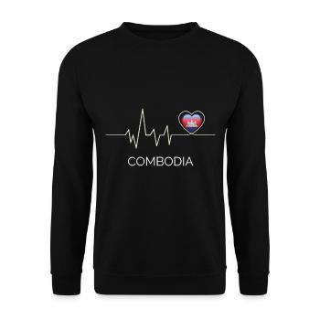 Kambodscha Herzschlag Tempel Angkor Wat - Unisex Pullover - Schwarz - Vorne - Alina (178cm) & Michal (187cm)