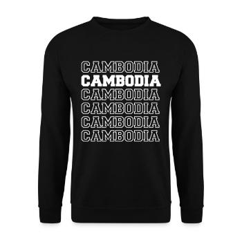 Kambodscha Retro Asien Urlaub Angkor Wat Tempel - Unisex Pullover - Schwarz - Vorne - Alina (178cm) & Michal (187cm)