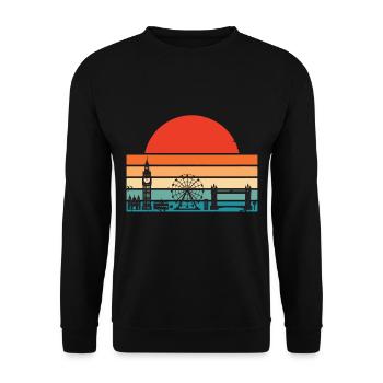 London Sunrise Big Ben Tower Bridge London Eye - Unisex Sweatshirt - black - Front - Alina (178cm) & Michal (187cm)