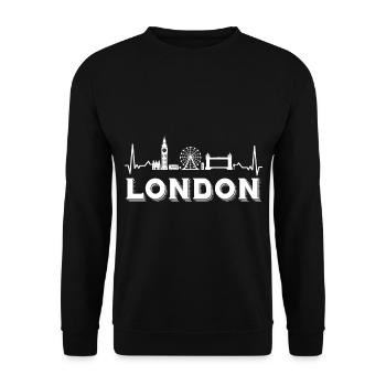 London Herzschlag Big Ben Riesenrad UK - Unisex Pullover - Schwarz - Vorne - Alina (178cm) & Michal (187cm)