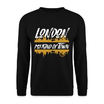 Londres ma ville Big Ben Grande Roue Royaume-Uni Angleterre - Sweat-shirt Unisexe - noir - Devant - Alina (178cm) & Michal (187cm)